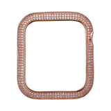 Face view Rose Gold Triple Halo Apple Watch Case jewelry
