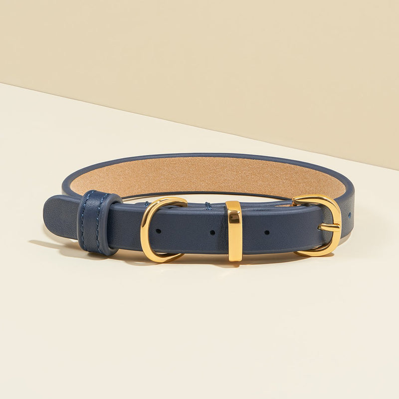 Round Studded Dog Collar - Navy